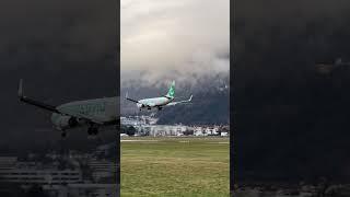 Transavia Boeing 737 landing in Innsbruck LOWI on RWY 26