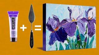 Irises with Palette Knife / Acrylic Master Class