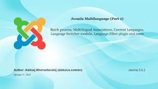 Joomla Multilanguage (Part 2)