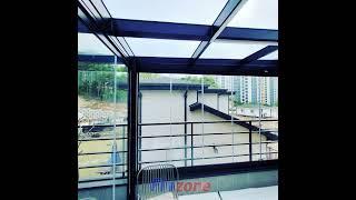 Fz30 frameless folding glass door balcony glazing system glass curtain panoramic glass wall case-385