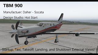 X-Plane -- External View: Startup, Taxi, Takeoff, Landing, and Shutdown