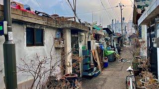 [4K SEOUL] Walking in the alley of an underdeveloped residential area behind Yongsan HYBE