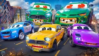 Zombie Monster Trucks Rampage in the City! - Police Car Chase Intervention, Hero Cars Movie 100 min