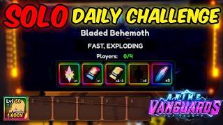 (OLD) SOLO DAILY CHALLENGE [FAST, EXPLODING] *unedited* | Anime Vanguards