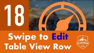 Swipe to Edit Table View Row - Part 18 - Itinerary App (iOS, Xcode 10, Swift 4.2)