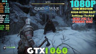 GTX 1060 ~ God of War Ragnarok PC Performance Test | 1080P LOW To ULTRA & BEST Settings | FSR 3 - FG