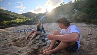 Catching Our Own Food At Remote Beach ( Catch And Cook - Over A Fire )