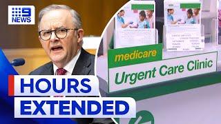 Government promises extended urgent care clinic hours despite staff shortages | 9 News Australia