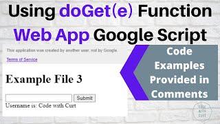 Using doGet(e) Function to start Web App on Google Apps Script