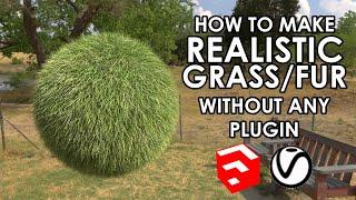 How To Make Grass Material + Fur - Sketchup Vray Next tutorial