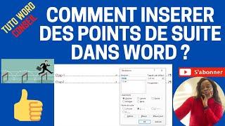 Comment insérer des points de suite dans Word ?