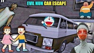 Granny Doraemon Nobita Shizuka Jiyan Suniyo Vs Evil Nun Car Escape | Doraemon Vs Granny |