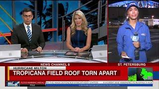 Tropicana Field roof torn apart during Milton