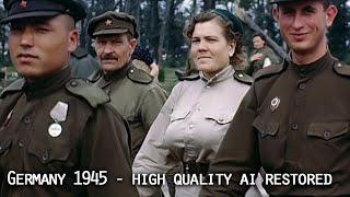 Soviets and Americans take over Berlin in 1945 - AI restored film material