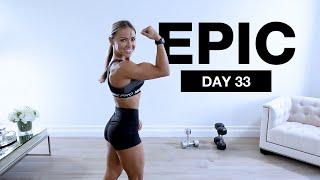 Day 33 of EPIC | Dumbbell LEGS + BICEP Workout - Caroline Girvan