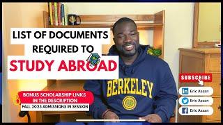 DOCUMENTS NEEDED FOR SCHOLARSHIP & STUDY ABROAD|| SCHOLARS CENTER