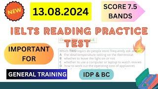 ielts general reading practice test 2024 with answers | 13 aug