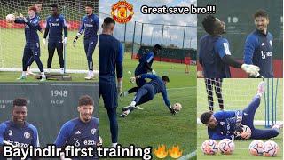 {video} Altay Bayindir first Man United training , shocks Onana & trainers at Carrington.