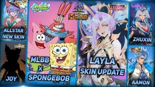 MLBB X SPONGEBOB, LAYLA SKIN LEGEND, ZHUXIN SKIN EPIC, JOY CHAMPION ONIC PH - MLBB UPCOMING SKIN