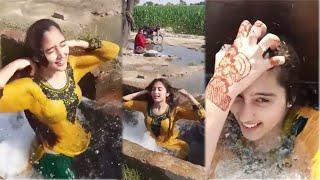 beautiful paki girl tubewell bathing vlog, desi bath, bathing vlog, hot bathing