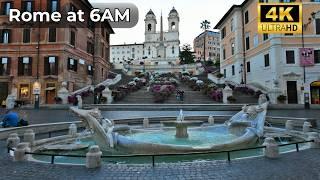 Rome at 6 AM – Magical Morning Walking Tour | 4K UHD