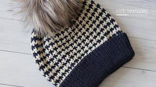 Houndstooth Beanie Crochet Pattern