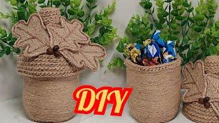 СУПЕР ИДЕЯ из ДЖУТА и ПЛАСТИКОВОЙ БУТЫЛКИ. Поделки из джута своими руками.Diy Jute crafts ideas