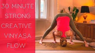 30 MINUTE STRONG CREATIVE VINYASA YOGA FLOW // heart & hip opening // Fluid Fox Yoga