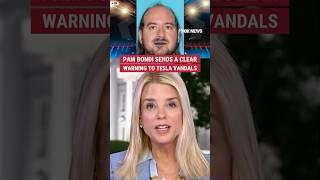 Pam Bondi sends a clear warning to Tesla vandals #foxnews #trump #tesla #news #shorts #elonmusk #fox