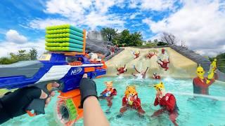 Nerf War | Water Park & SPA Battle 27 (Nerf First Person Shooter)