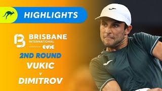 Aleksandar Vukic v Grigor Dimitrov - Brisbane International Highlights | Wide World of Sports