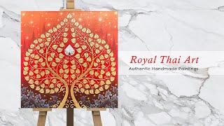 Traditional Bodhi Tree Painting Royal Thai Art