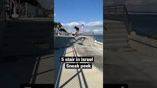 Israel street spot. 5 stair Ollie. #shorts #skateboarding Israel