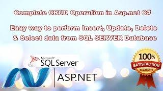 Crud Operation in asp.net c# | Code to Insert, Search, Update & Delete in asp.net c#