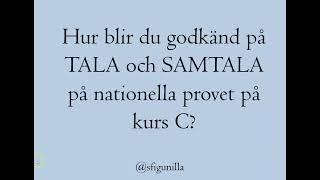 sfigunilla SFI NATIONELLT PROV TALA OCH SAMTALA Kurs C