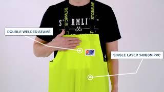 Stormline Stormtex 669EN (ANSI / EN 20471) Class 1 Hi Viz Waterproof Workwear Bib and Brace