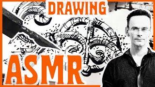 My Sketchbook ASMR - drawing, scratching, video - pen and ink - ornament. best asmr. Eduard Kichigin