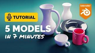 5 Blender Models in 7 Minutes Tutorial | Polygon Runway