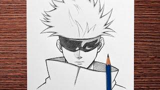 Easy anime drawing | how to draw Gojo - [Jujutsu Kaisen] | anime sketch