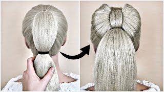 Прически с бантиком для девочек на 1 сентября /Coiffure avec noeud papillonlong Hair bow tutorial