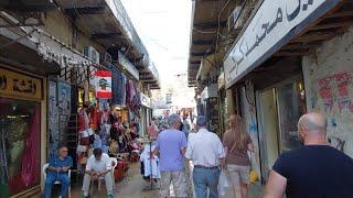 المشي واستكشاف مدينة صيدا القديمة أسواقها ومطاعمها , Walking in the old city of saida.