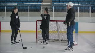 Zac bell shows Eric Lindros and Colby Armstrong how to do hockey tricks