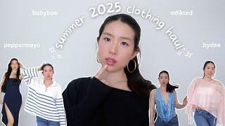 *huge* summer 2025 try-on haul  bikini haul, peppermayo, tiffany&co, and more!