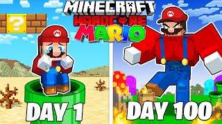 I Survived 100 Days as MARIO in HARDCORE Minecraft