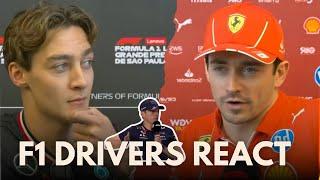 Charles Leclerc, George Russell and other F1 Drivers Reaction to Verstappen +20 Second Penalty