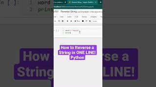 How to Reverse a String in One Line in Python #shorts #python #programming #coding