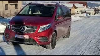 Mercedes V Class V300 4matic uphill snow acceleration