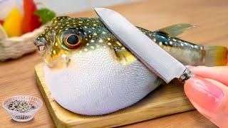 The Best Seafood Recipe  How to Cook Mini Puffer Fish Hot Pot  Mini Yummy Cooking