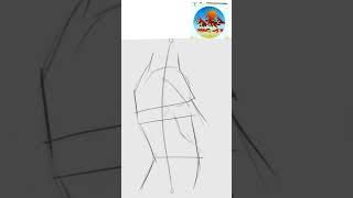 how to draw body figure tutorial easy step by step for beginners, drawing tutorial, viral #shorts