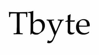 How to Pronounce Tbyte